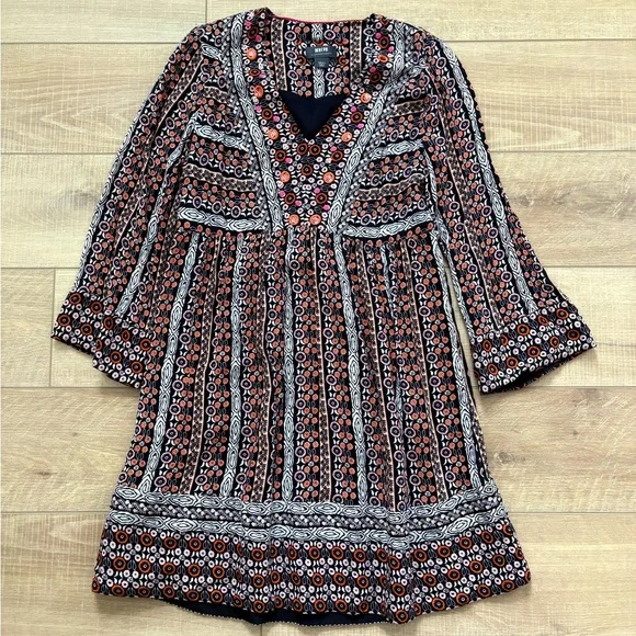 Anthropologie Maeve Jenna Multicolor Long Sleeve Dress - Picture 2 of 11